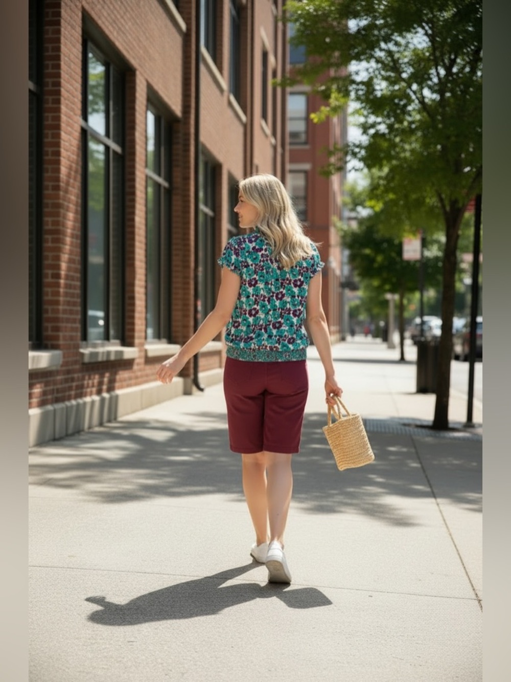 Fossil Vibrant Floral Blouse in Teal and Purple - Picture 4 of 11